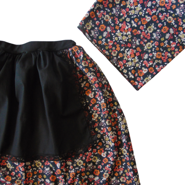 falda castañera floral pañuelo